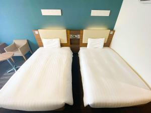 two beds sitting next to each other in a room at Comfort Hotel Sapporo Susukino in Sapporo