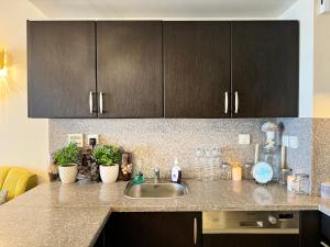 Kuchyň nebo kuchyňský kout v ubytování Salalah Hawana Marina Apartment