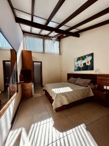 a bedroom with a bed and a television in it at Hotel Dominguez Plaza in Nova Friburgo +34 photos