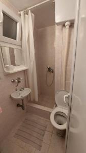 a bathroom with a toilet and a sink at Apartments Bojanic in Bar +19 photos