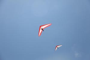 two kites flying in the sky at the bamboo Bali Cabin in Nusa Dua +24 photos