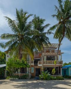 ein Haus am Strand mit Palmen in der Unterkunft Kinan Retreat in Fulidhoo