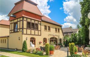 a building with a turret on the side of it at Haus Birgit C in Kuhlen