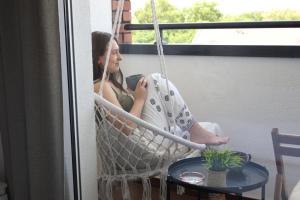 Ban công/sân hiên tại Studio Apartman Boho