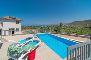 a villa with a swimming pool on a balcony at Elafonisos Aqua Villa II in Elafonisos