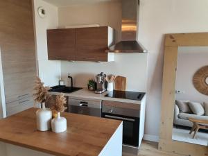 Kuchyň nebo kuchyňský kout v ubytování Appartement T2 à 3min de la plage + 4 fotografie