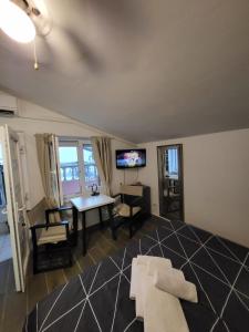 Televízia a/alebo spoločenská miestnosť v ubytovaní Studio apartman Diklo