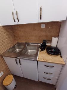 a small kitchen with a sink and a counter at Apartment Milan in Boreti +4 photos