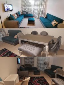 Χώρος καθιστικού στο منتجع جولدن بيتش 1