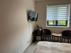 TV a/nebo společenská místnost v ubytování Ecole Buissonnière