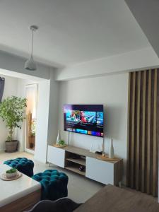Μια τηλεόραση ή/και κέντρο ψυχαγωγίας στο Ohrid Pearl Apartment