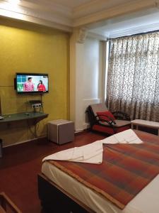 TV a/nebo společenská místnost v ubytování Hotel Tushar