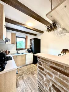 Kuchyň nebo kuchyňský kout v ubytování Gorska Vila Lokvarsko jezero