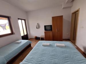 TV a/nebo společenská místnost v ubytování Studio Apartments Oleg Ohrid