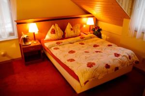 Rúm í herbergi á Auberge Communale à l'Union