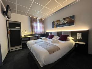 Postel nebo postele na pokoji v ubytování BRIT HOTEL LE VESOUL