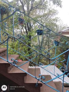 a set of stairs with lights on them at Casa Ecológica Pablo in Curva La Pera
