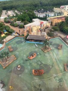 an aerial view of a water park with slides at SUN&MOON in Drage