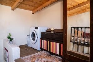 a laundry room with a washer and dryer at Οdyssey Apartments Lefkas Centrum in Lefkada
