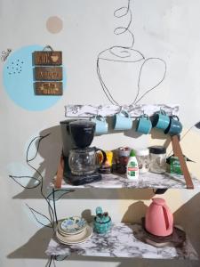 Příslušenství pro přípravu čaje a kávy v ubytování Casa estrela do sal