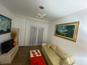 Зона вітальні в Albi Apartmet beachfront in Shengjin