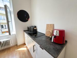 Kuchyň nebo kuchyňský kout v ubytování Arch Apartment in Třebíč