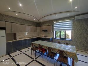 a kitchen with a table and chairs in it at Hillside villa in Gabala +8 photos