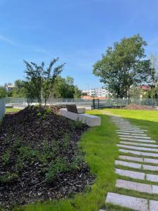 Un jardín fuera de Krásný byt v srdci Olomouce