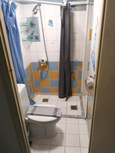 y baño con ducha y aseo. en Iliotropio Art, en La Canea 32 fotos más