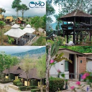 un collage di tre foto di un resort di OMD Wellness Resort at Bungasari a Ban Sap Bon