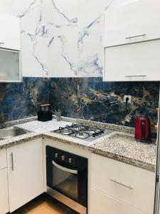 Kuchyň nebo kuchyňský kout v ubytování Appartement cosy