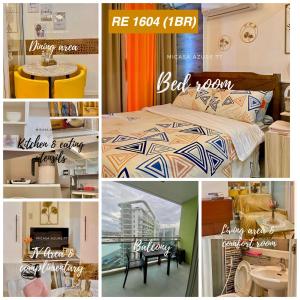 een collage van foto's van een slaapkamer en een bed bij MicasaAzure77 in Manilla +5 foto's