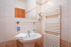 a bathroom with a sink and a mirror at City Central De Luxe in Prague