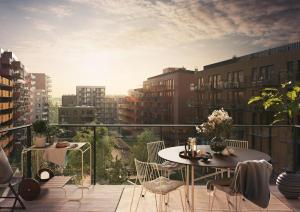 Balkón nebo terasa v ubytování New Modern 2 room Apartment with 2 beds & FREE PARKING