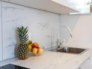 Kuchyň nebo kuchyňský kout v ubytování Laganini apartman Rab