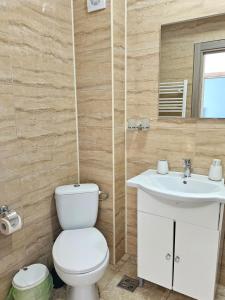 un bagno con un water e un lavandino di Mamaia a Mamaia