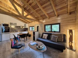 Kuchyň nebo kuchyňský kout v ubytování Le Chalet Cocon et Jacuzzi