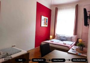 Televízia a/alebo spoločenská miestnosť v ubytovaní Black Sheep Budapest Smart Rooms