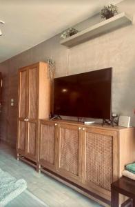TV a/nebo společenská místnost v ubytování Cozy studio Porto golf + 8 fotografií