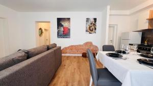 Kuchyň nebo kuchyňský kout v ubytování Apartman NEDA