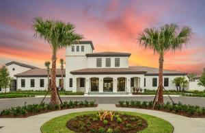 a rendering of a house with palm trees at Townhome wPrivate Pool & FREE on-site Water Park in Kissimmee