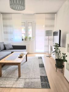 Μια τηλεόραση ή/και κέντρο ψυχαγωγίας στο Schönes Apartment In Walschleben