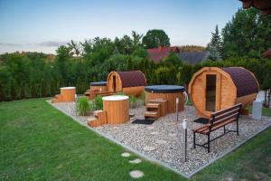 a group of igloo homes in a yard at Górskie Wytchnienie in Jelenia Góra