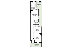 een plattegrond van een huis bij Vacation Home w Private Rooftop and Harbour View in Sydney