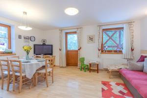 TV a/nebo společenská místnost v ubytování Alpine Retreat Gaja Kranjska Gora - Happy Rentals