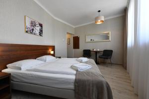Posteľ alebo postele v izbe v ubytovaní Hotel Polonia
