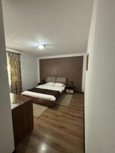 a bedroom with a bed in a room at Pensiunea Rustic in Borşa