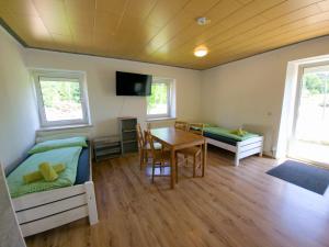 Televízia a/alebo spoločenská miestnosť v ubytovaní Apartments in Grüner Umgebung