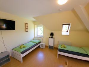 Posteľ alebo postele v izbe v ubytovaní Apartments in Grüner Umgebung