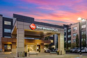 a building with a sign that reads best western plus at Best Western Plus Sawridge Suites in Fort McMurray